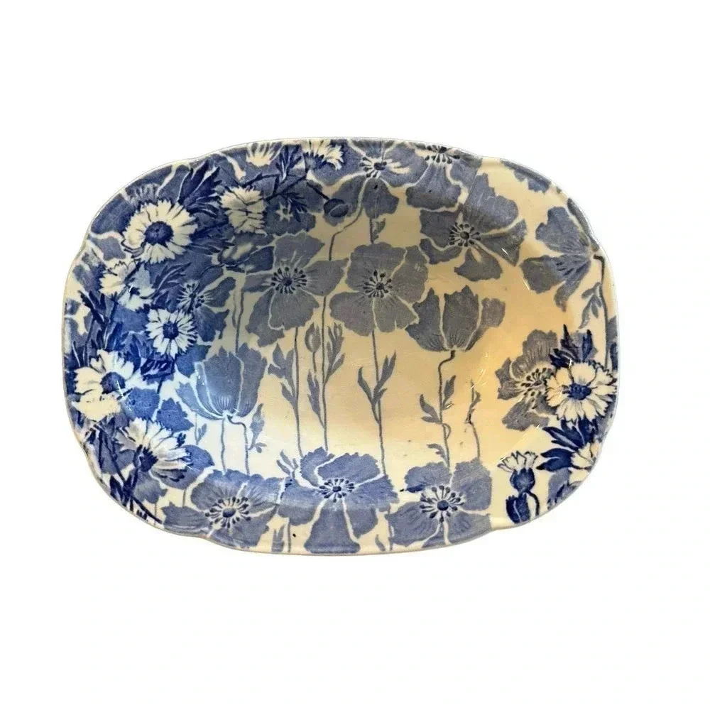 Wood and Son's GAY DAY Blue & White Floral Print Vegetable Bowl